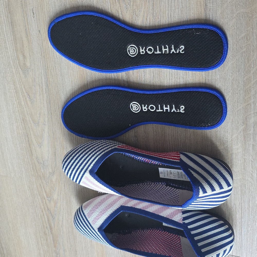 Rothy's Blue and Pink Striped Flats - Picture 13 of 13